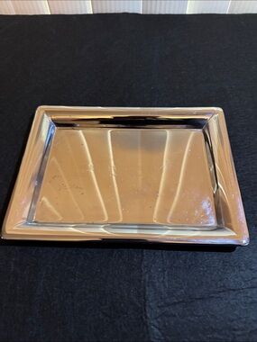 Polished Metal Decorative Tray - Silver